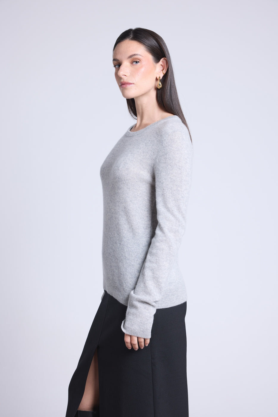 Pull Col Rond Alba - Gris Clair - Femme