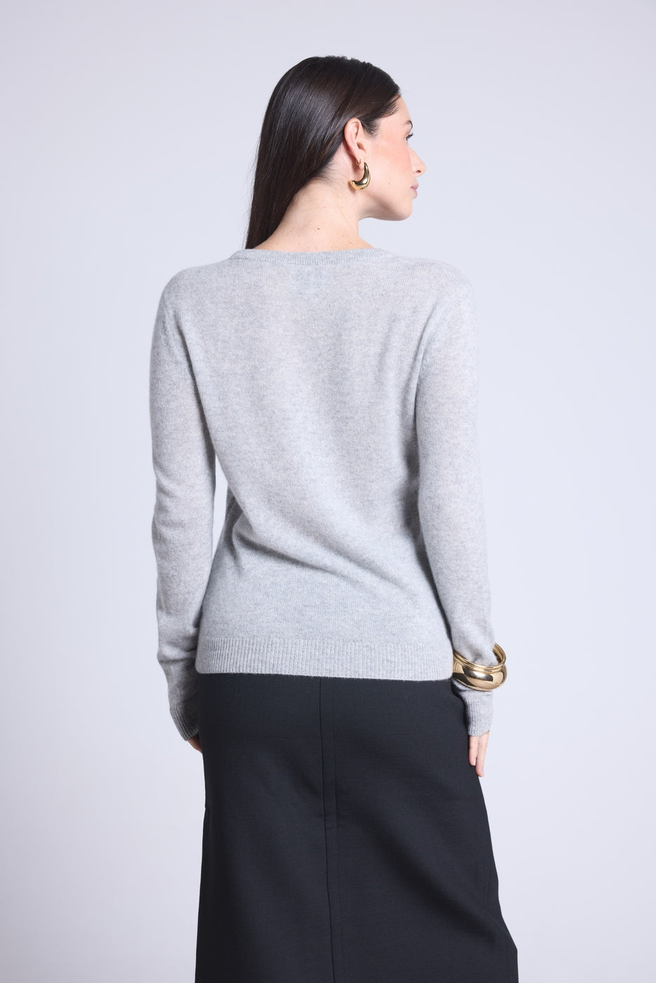 Pull Col Rond Alba - Gris Clair - Femme
