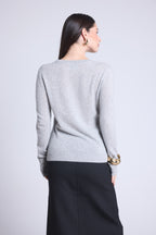 Pull Col Rond Alba - Gris Clair - Femme