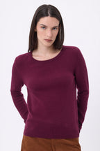 Jersey de cuello redondo Alba - Color vino - Mujer