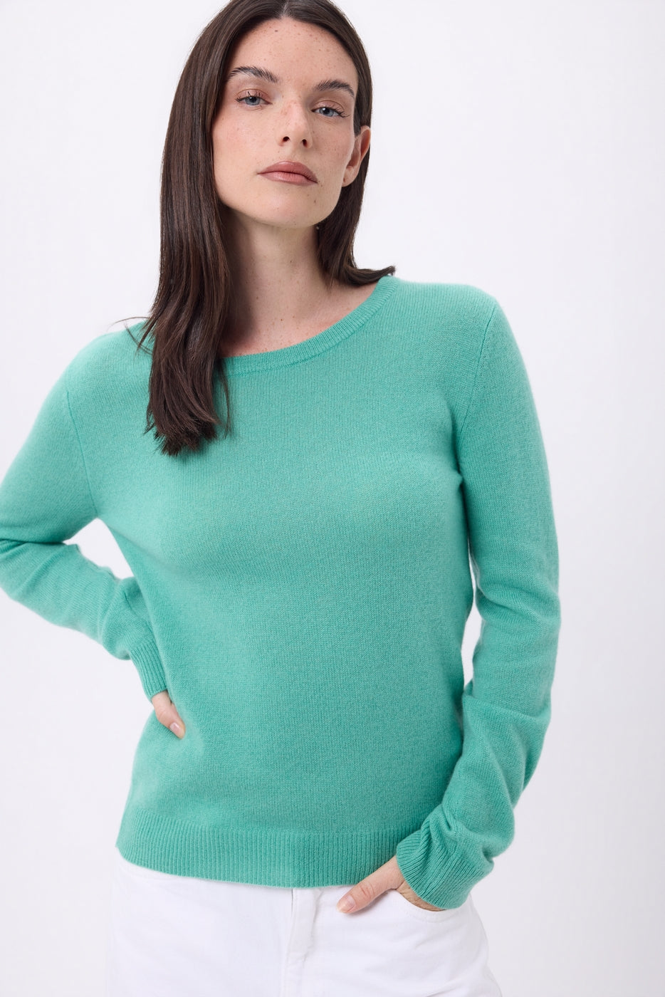 Pull Col Rond Alba - Vert Pastel - Femme