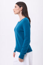 Alba Crew-Neck Jumper - Teal - Women
