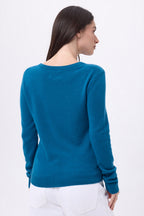 Alba Crew-Neck Jumper - Teal - Women