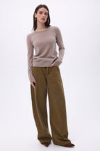 Jersey de cuello redondo Alba - avellana - mujer