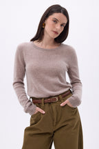 Jersey de cuello redondo Alba - avellana - mujer