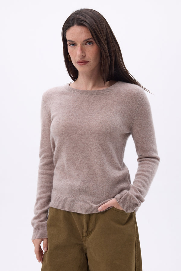 Jersey Cuello Redondo Alba - Avellana - Mujer - 100% Cachemira