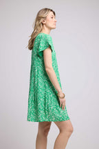 Vestido Corto Manga Corta - Verde