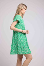 Vestido Corto Manga Corta - Verde