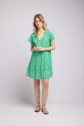 Vestido Corto Manga Corta - Verde