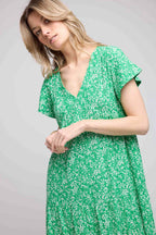 Vestido Corto Manga Corta - Verde