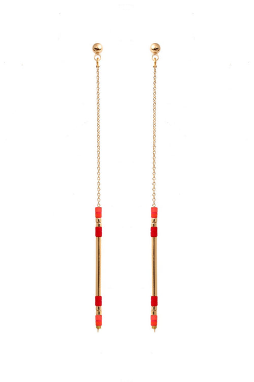 Boucles D'Oreilles Alexandra Rose Corail