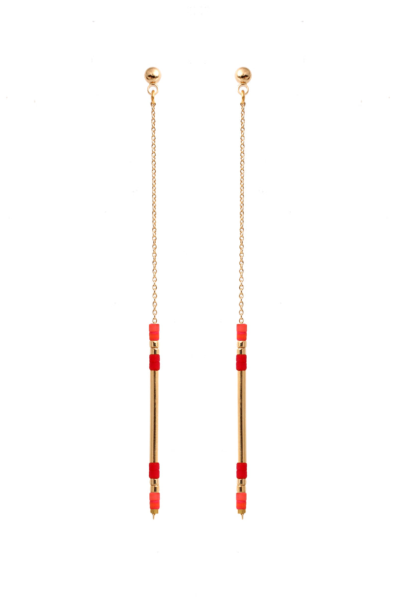 Boucles D'Oreilles Alexandra Rose Corail