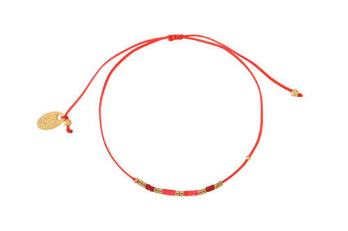 Bracelet Cordon Alexandra Rose Corail