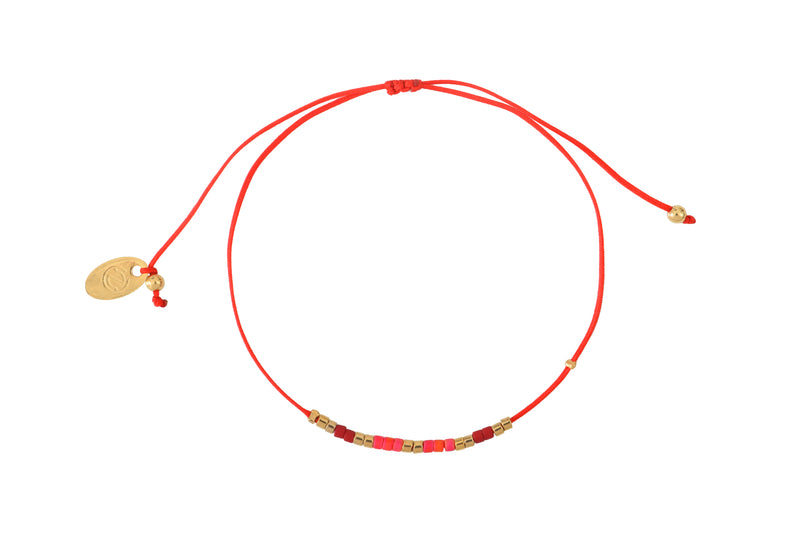 Bracelet Cordon Alexandra Rose Corail