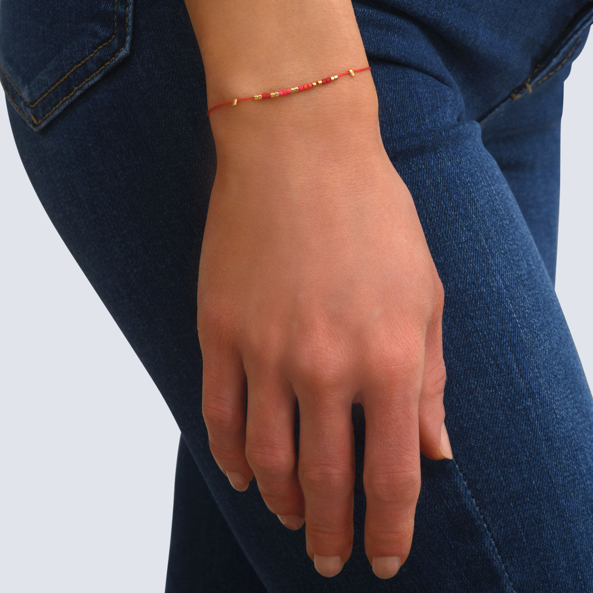 Pulsera de cordón Alexandra rosa coral
