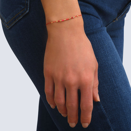 Coral Pink Alexandra Cord Bracelet