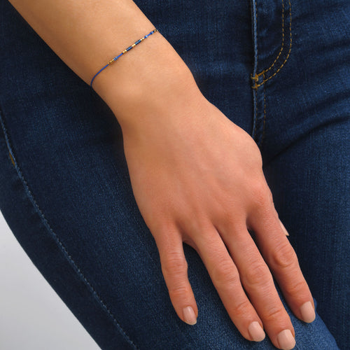Bracelet Cordon Alexandra Bleu