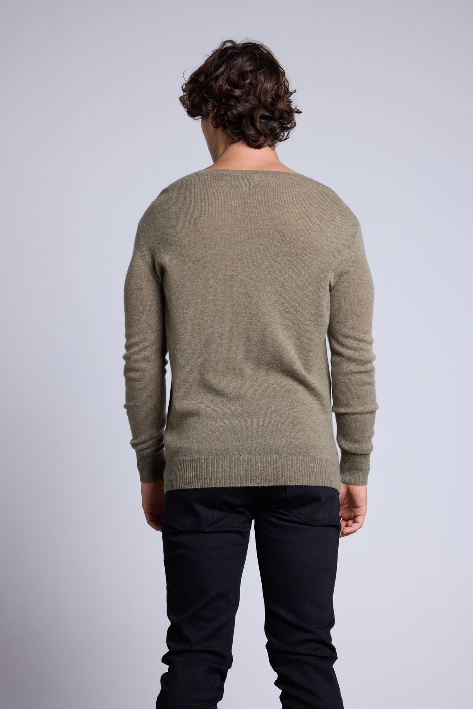 Jersey de cuello en V Alex - Verde caqui - Hombre