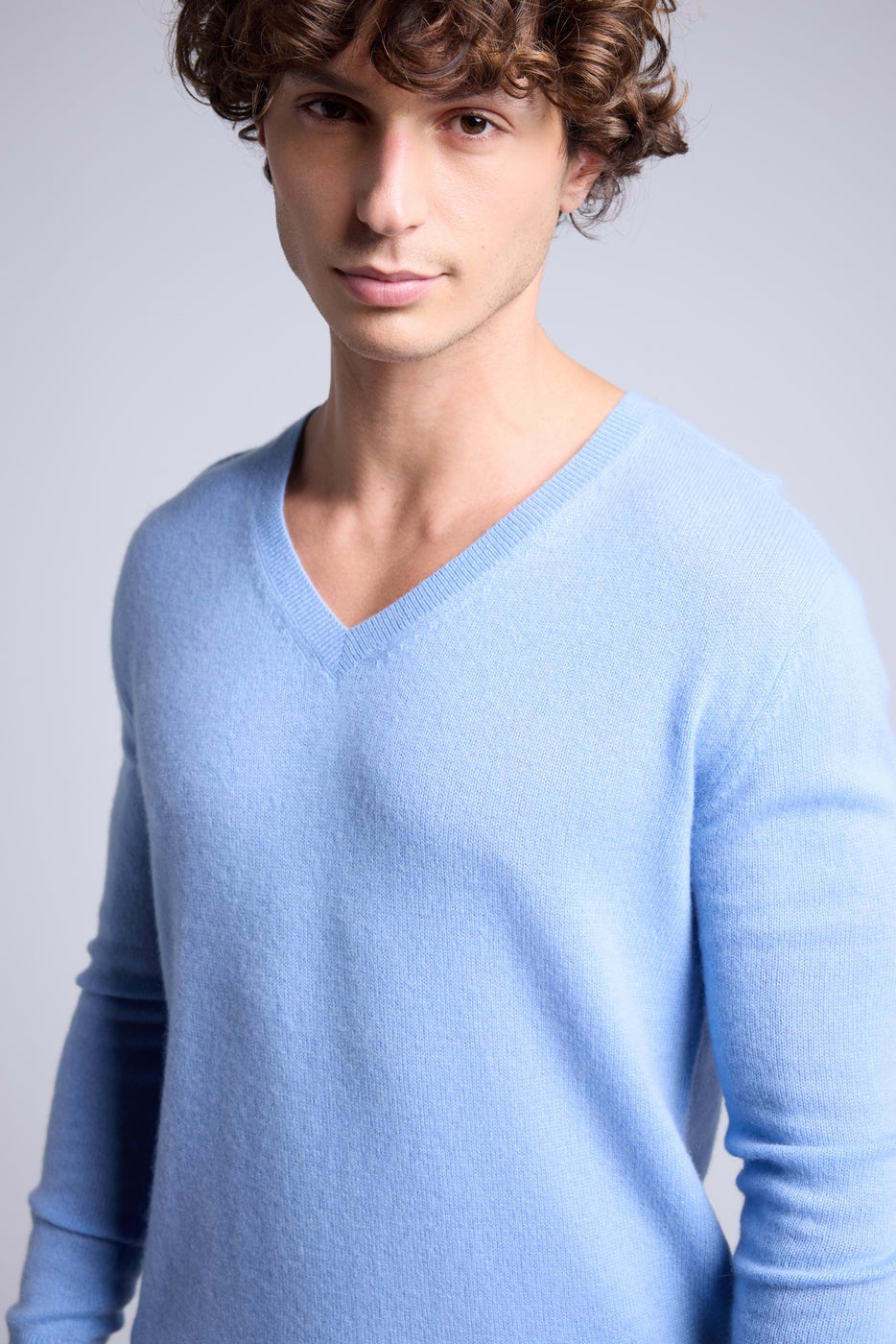 Pull Col V Alex - Bleu Ciel - Homme