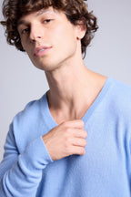 Pull Col V Alex - Bleu Ciel - Homme