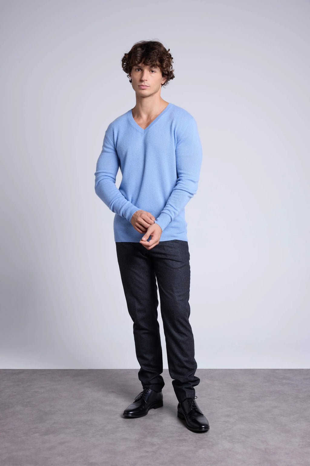 Pull Col V Alex - Bleu Ciel - Homme