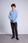 Pull Col V Alex - Bleu Ciel - Homme