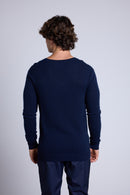 Pull Col V Alex - Bleu Marine - Homme