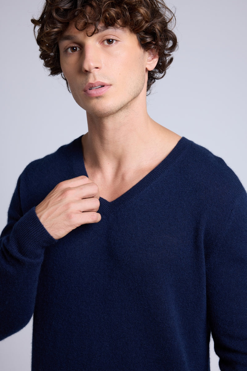 Pull Col V Alex - Bleu Marine - Homme