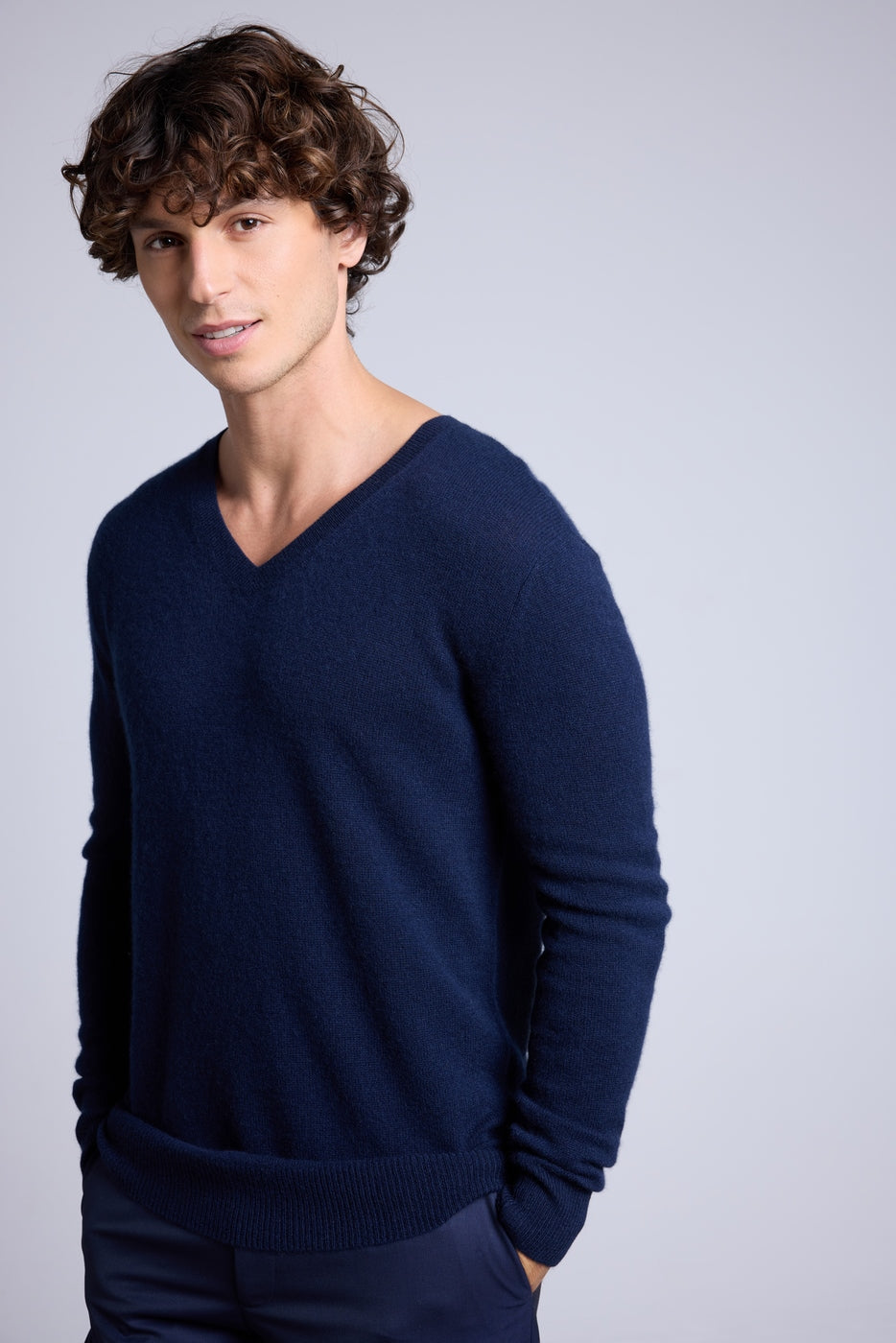 Jersey Cuello en V Alex - Azul Marino - Hombre