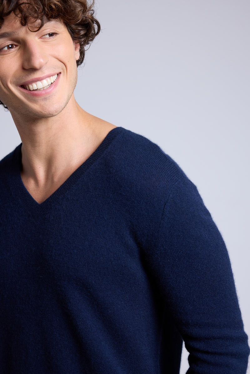 Pull Col V Alex - Bleu Marine - Homme