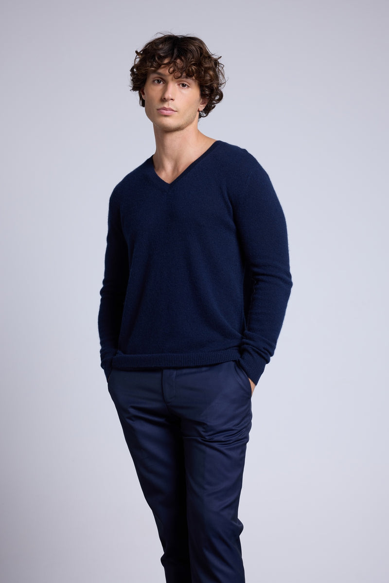 Pull Col V Alex - Bleu Marine - Homme