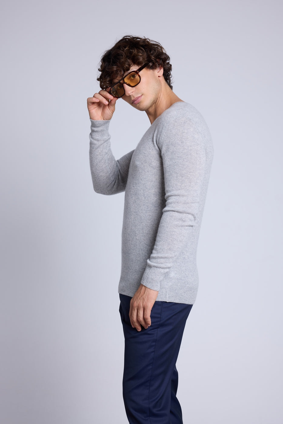 Pull Col V Alex - Gris Clair - Homme