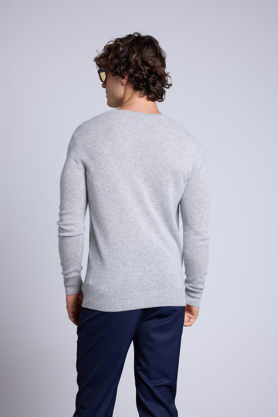 Pull Col V Alex - Gris Clair - Homme