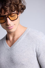 Pull Col V Alex - Gris Clair - Homme