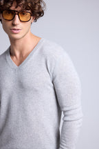 Pull Col V Alex - Gris Clair - Homme