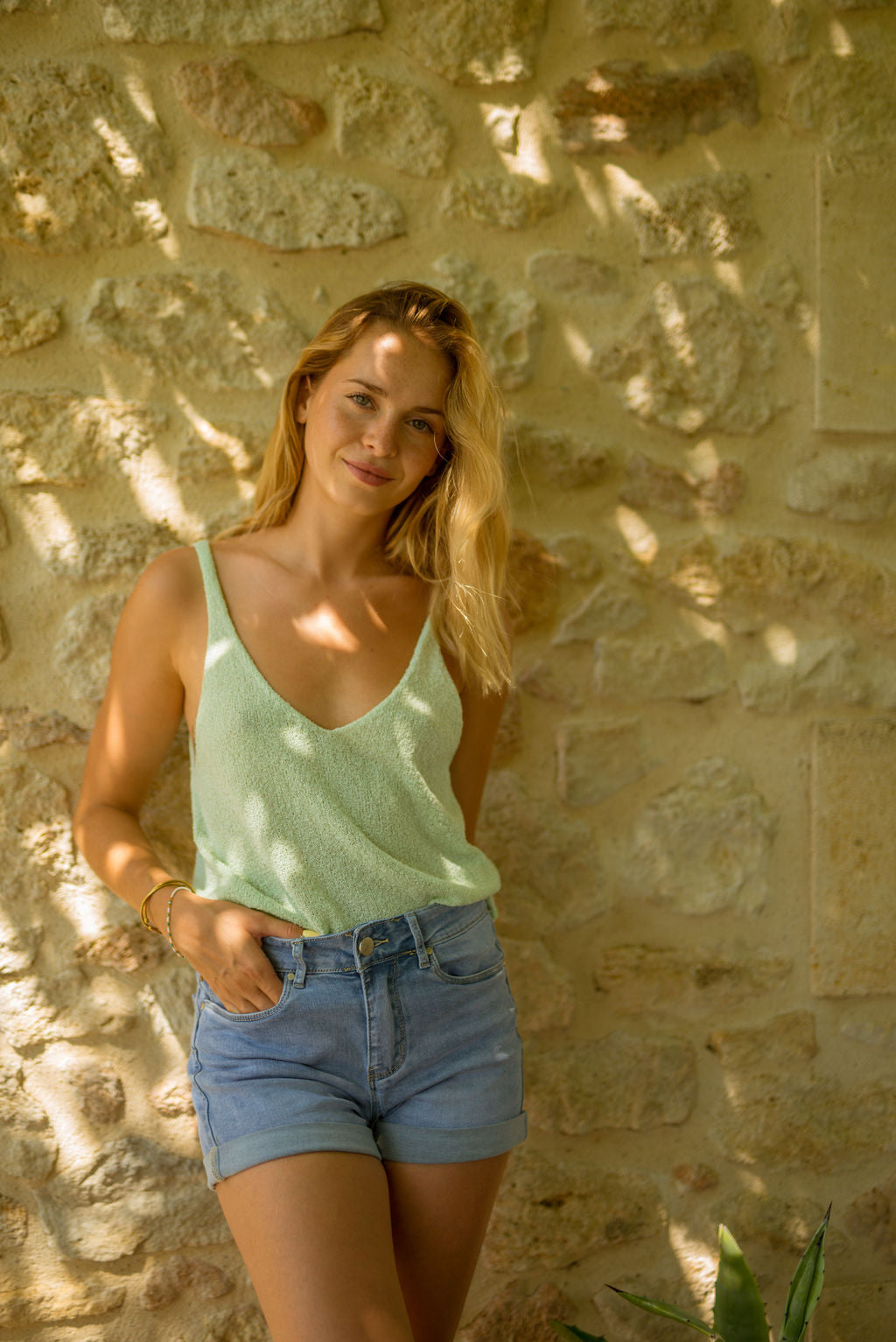 Aurore Water Green Top