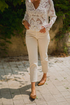 Vaqueros Mom Yuna Fit Beige
