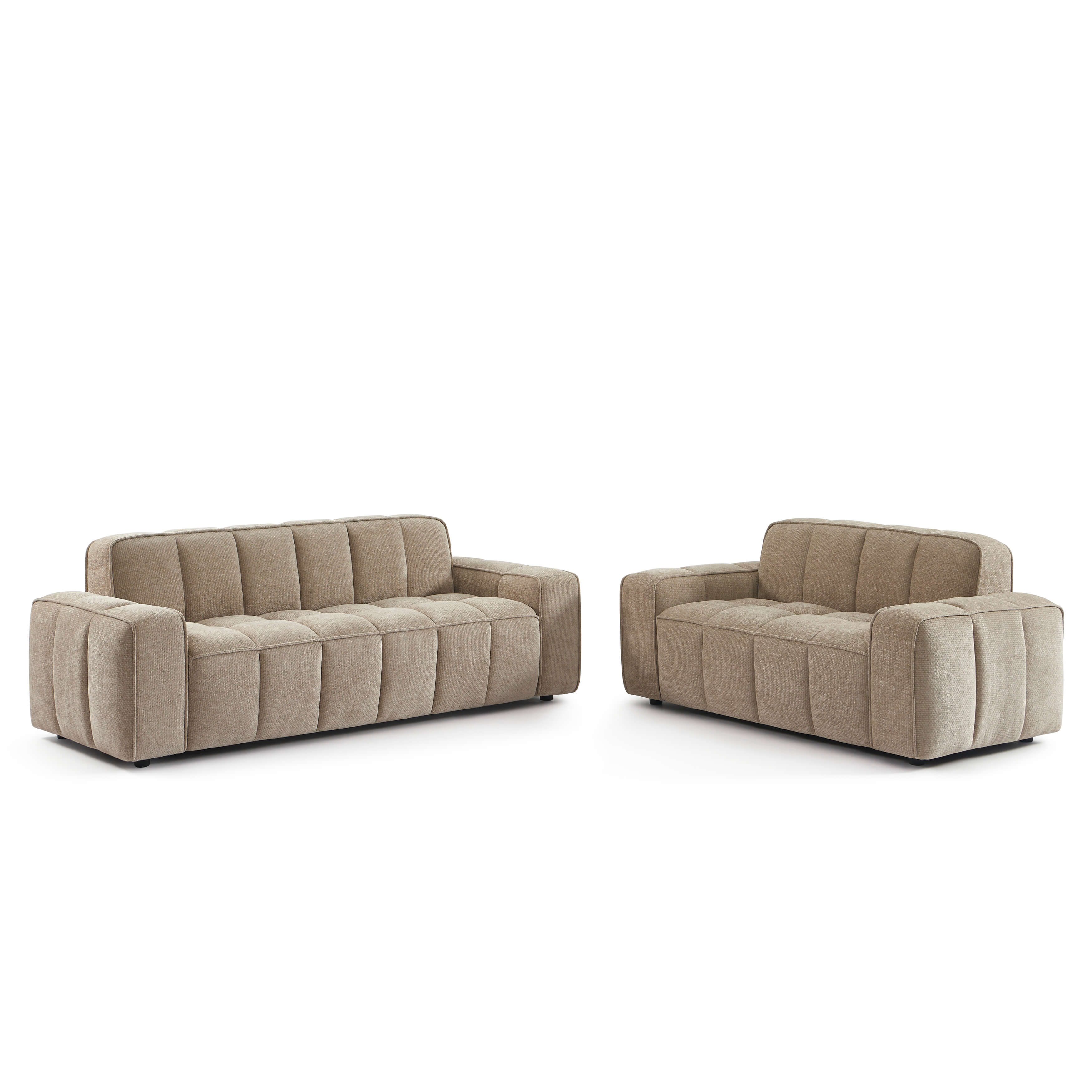 Alistair - Sofá 3 Plazas - Tela Chenilla - Beige