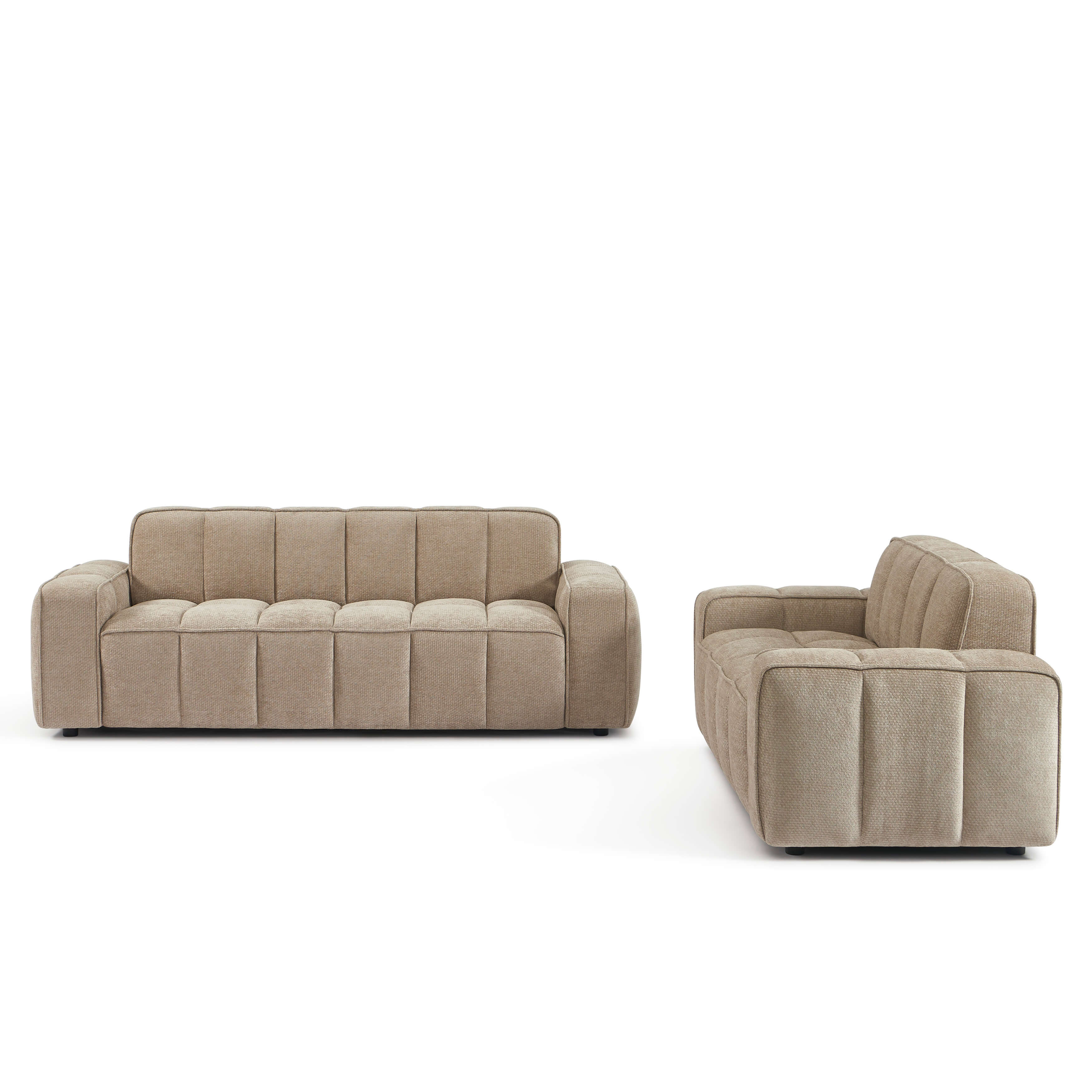 Alistair - Sofá 3 Plazas - Tela Chenilla - Beige