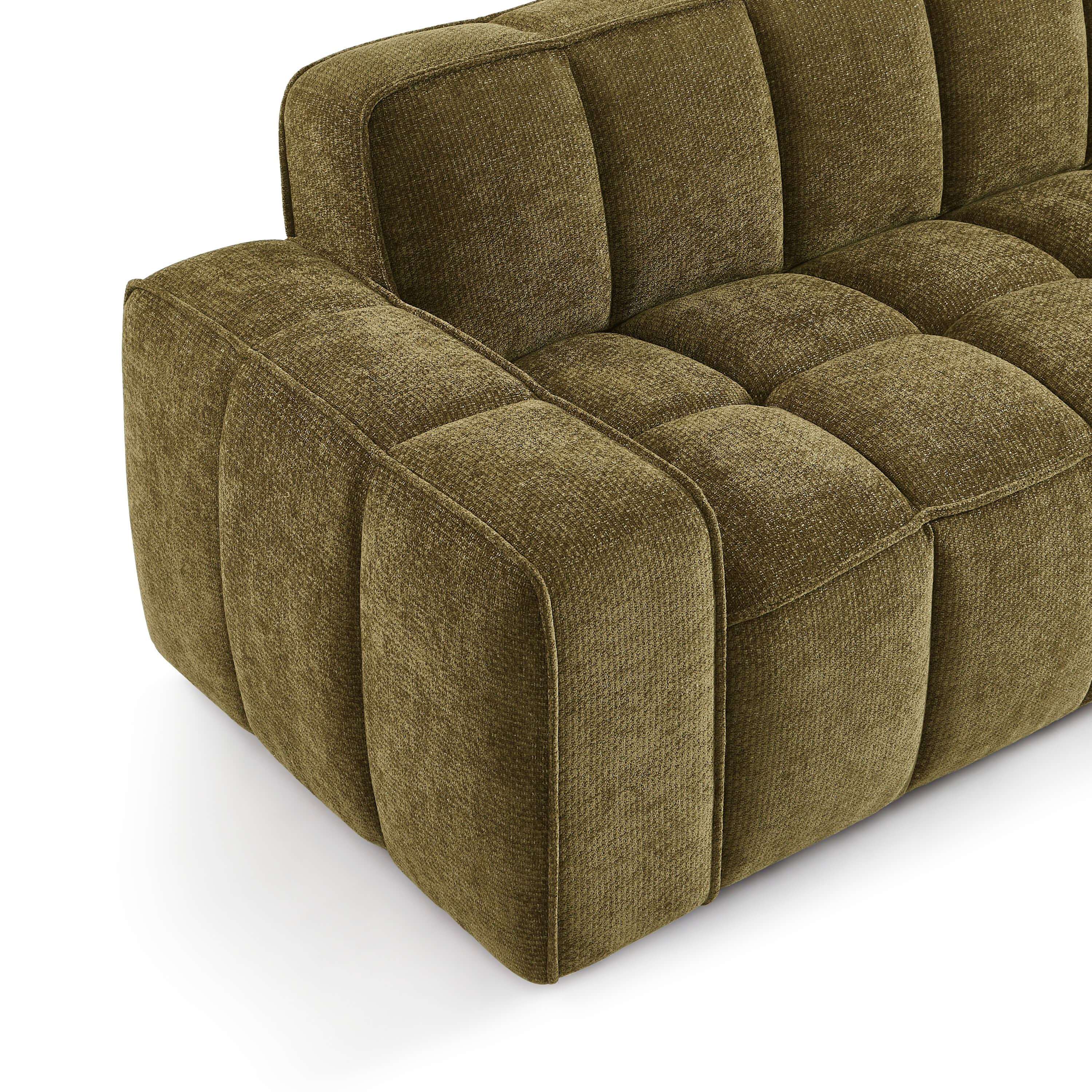 Alistair - 3-Seater Sofa - Chenille Fabric - Green