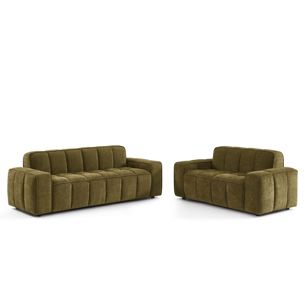 Alistair - 3-Seater Sofa - Chenille Fabric - Green