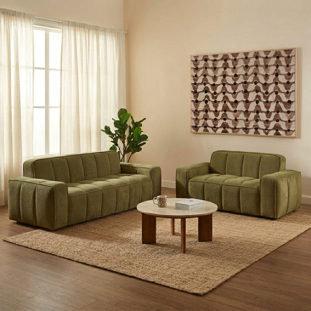 Alistair - 3-Seater Sofa - Chenille Fabric - Green