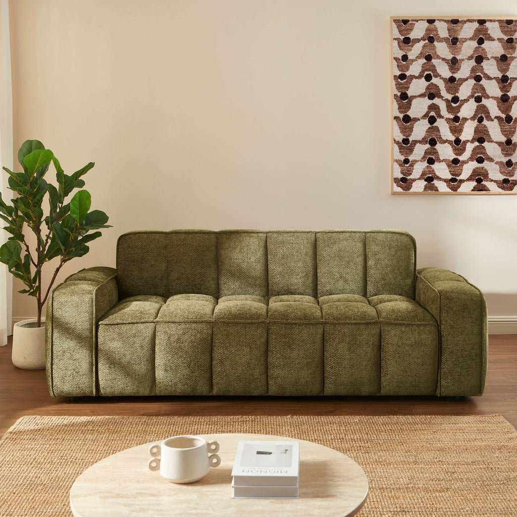 Alistair - 3-Seater Sofa - Chenille Fabric - Green