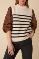 Alivie Sweater - Ecru/Poppy