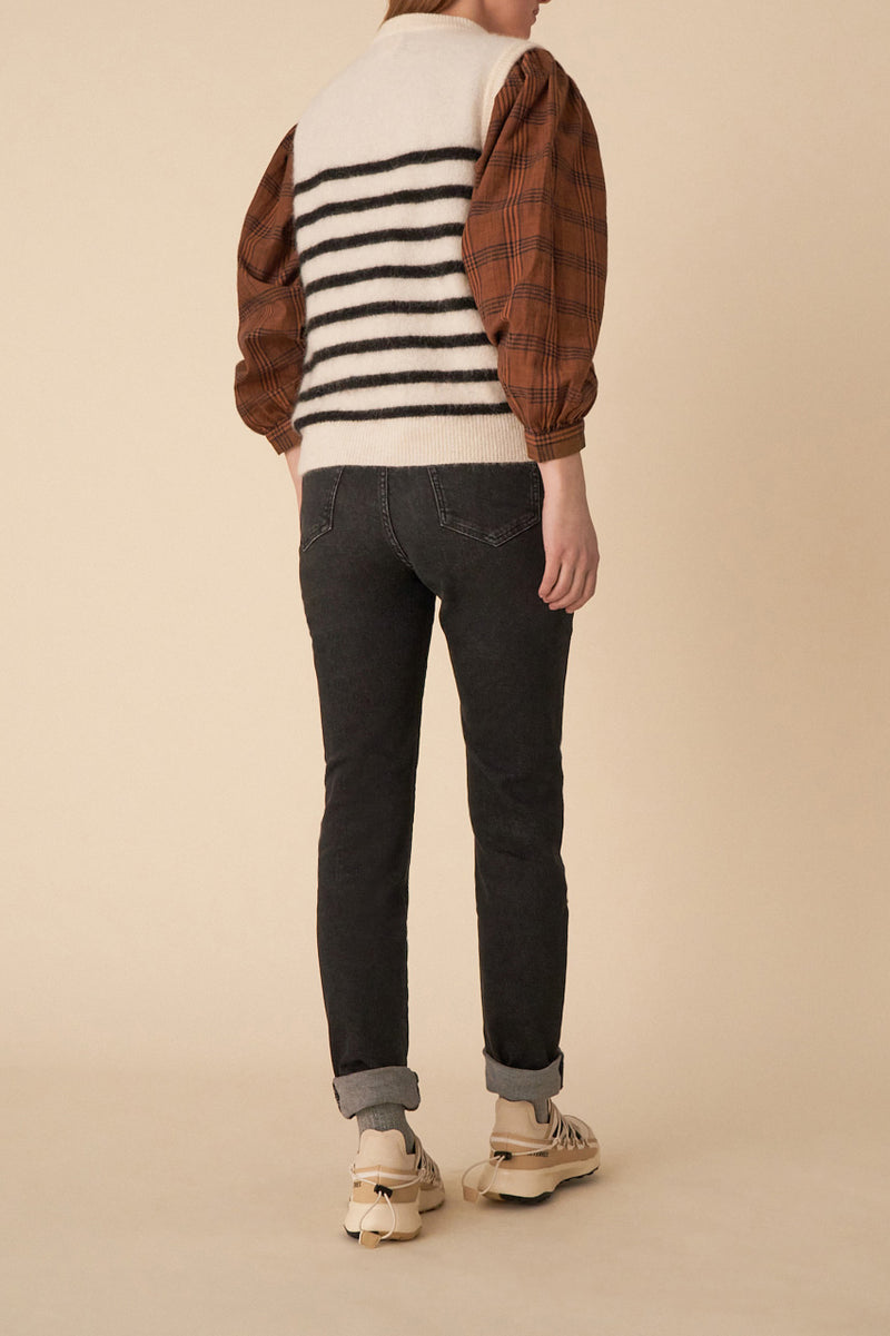 Alivie Sweater - Ecru/Poppy