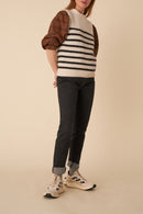 Alivie Sweater - Ecru/Poppy