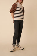 Alivie Sweater - Ecru/Poppy