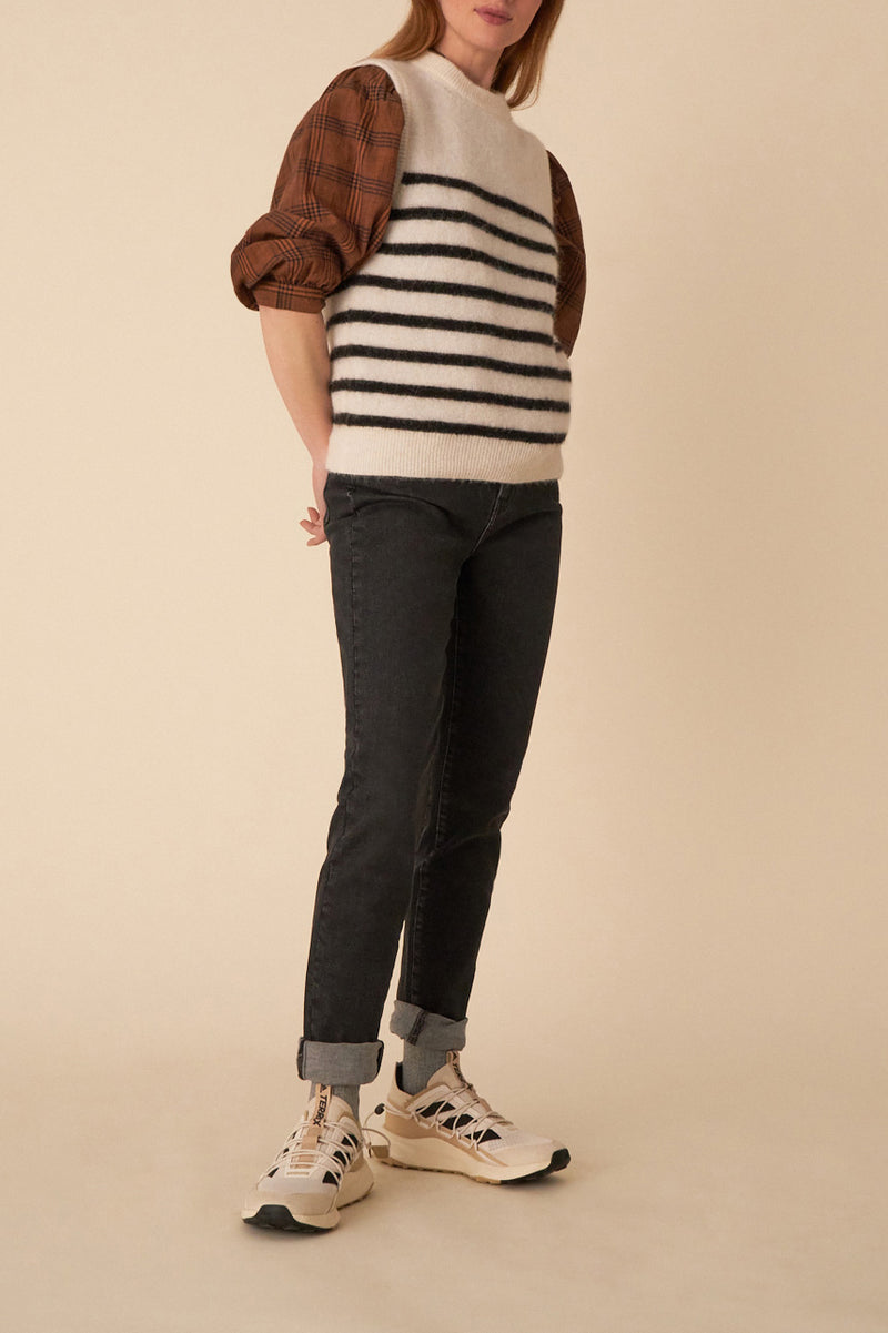 Alivie Sweater - Ecru/Poppy