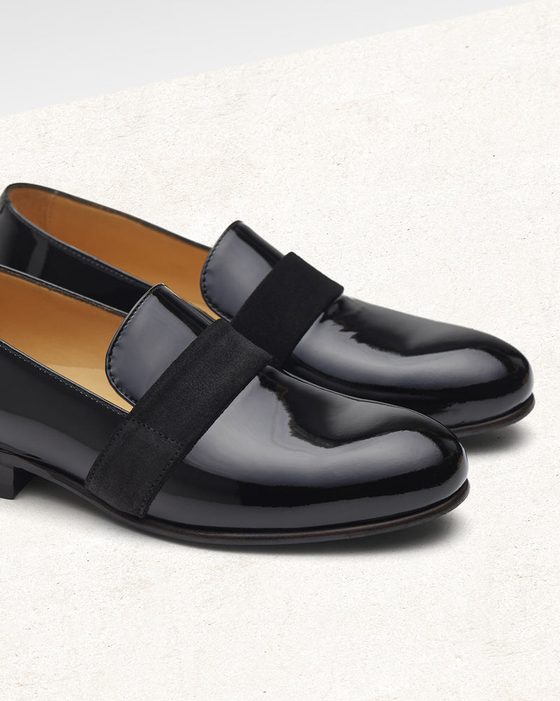 Penny Loafer Alix - Charol negro - Suelas de cuero - Femenino