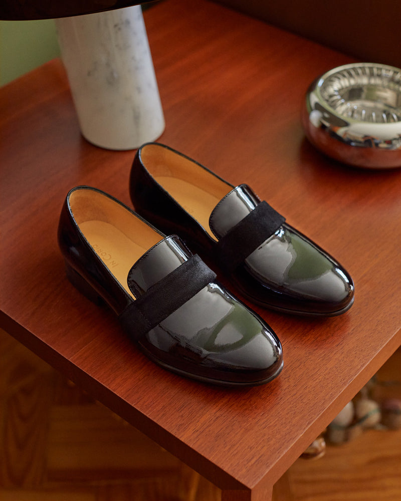 Penny Loafer Alix - Charol negro - Suelas de cuero - Femenino